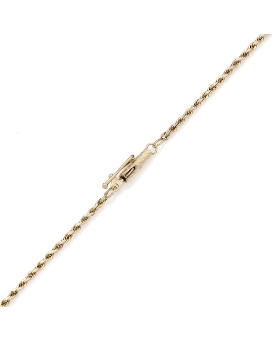 Diamond Drop on Rope Chain Necklace